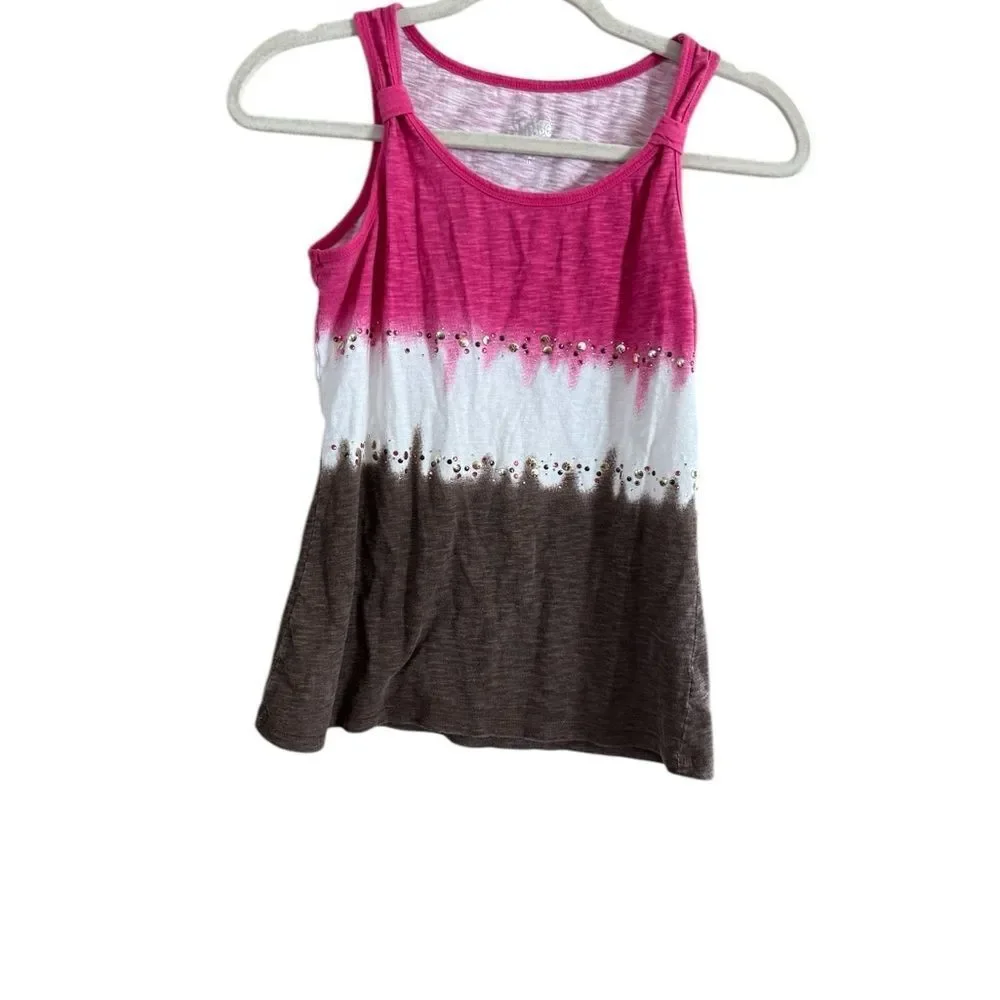 Justice Pink Brown Tank Top